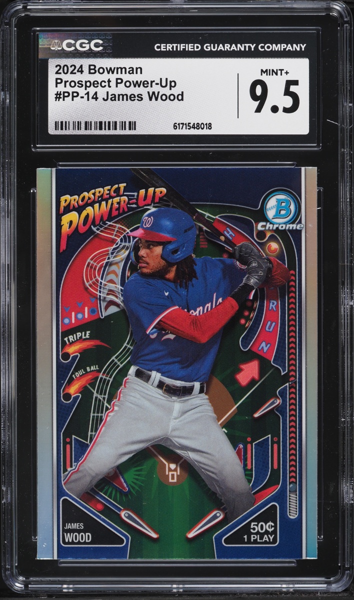 2024 Bowman Chrome Power Up James Wood PROSPECT #PP-14 CGC 9.5 MINT+
