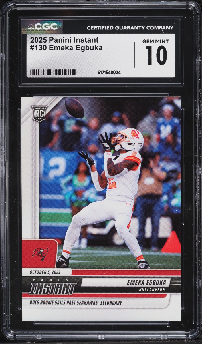 2025 Panini Instant Emeka Egbuka ROOKIE /523 #130 CGC 10 GEM MINT