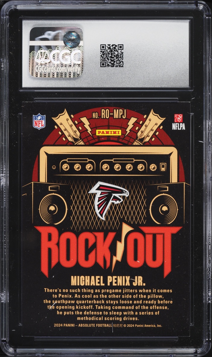 2024 Absolute Rock Out Michael Penix Jr. ROOKIE #RO-MPJ CGC 9 MINT