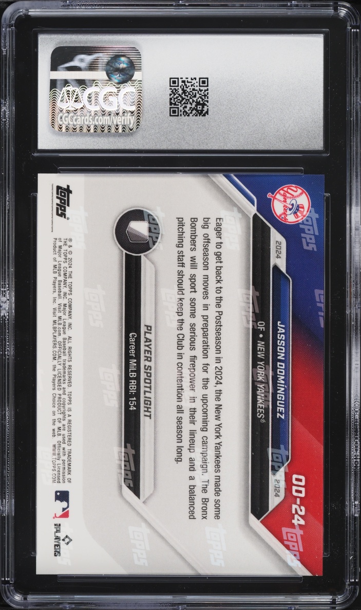 2024 Topps Now Opening Day Jasson Dominguez ROOKIE #OD-24 CGC 10 GEM MINT