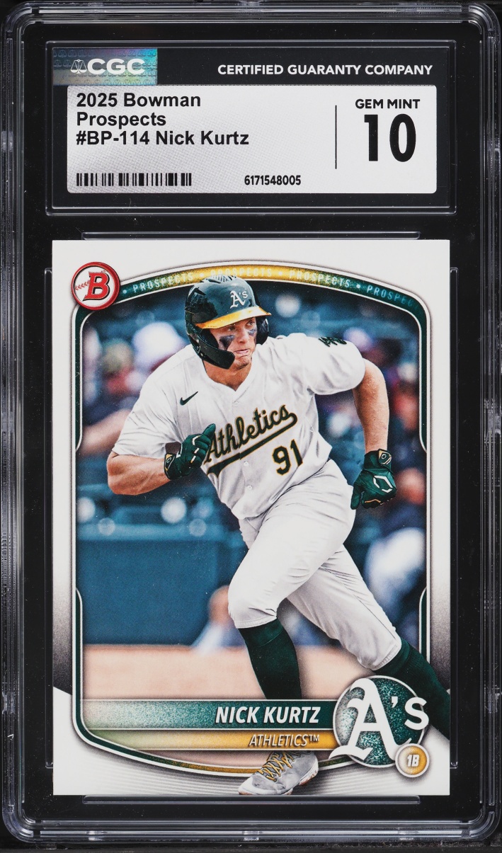 2025 Bowman Nick Kurtz PROSPECT #BP-114 CGC 10 GEM MINT