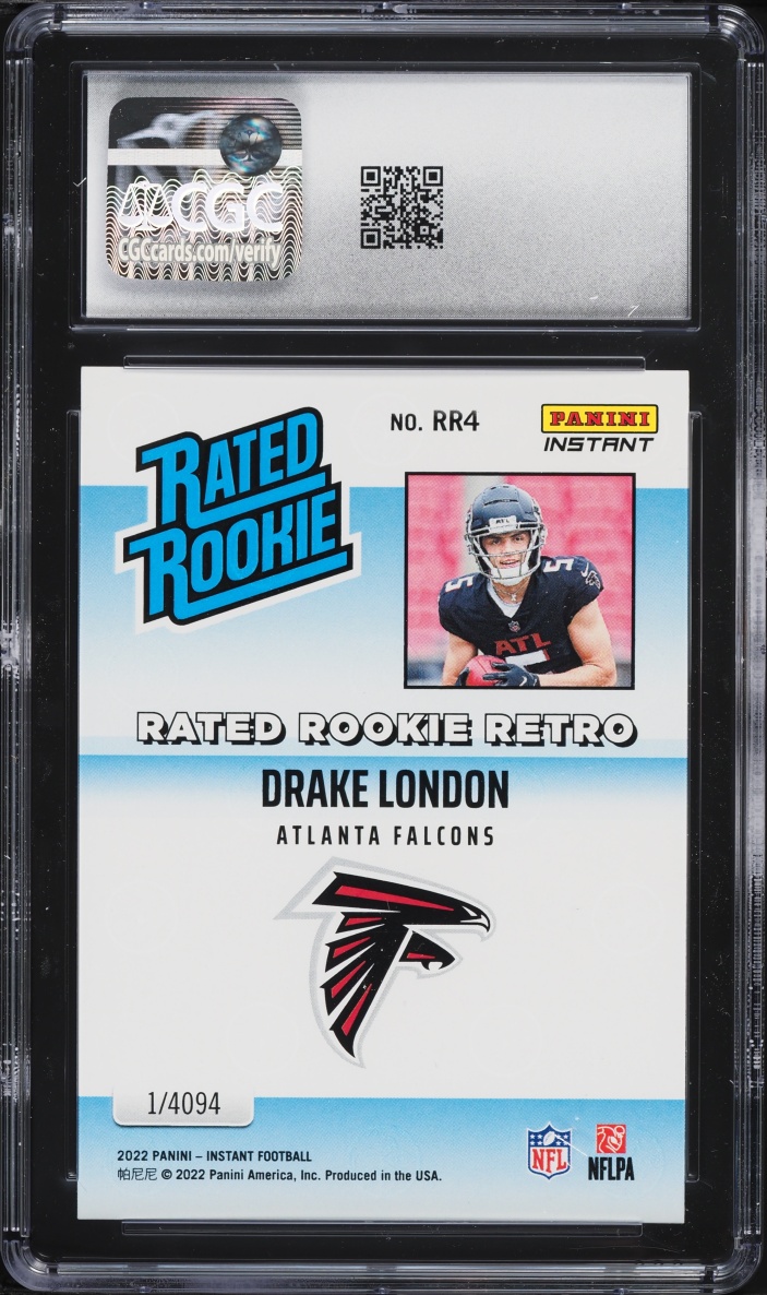 2022 Panini Instant Retro Drake London ROOKIE /4094 #RR4 CGC 9.5 MINT+