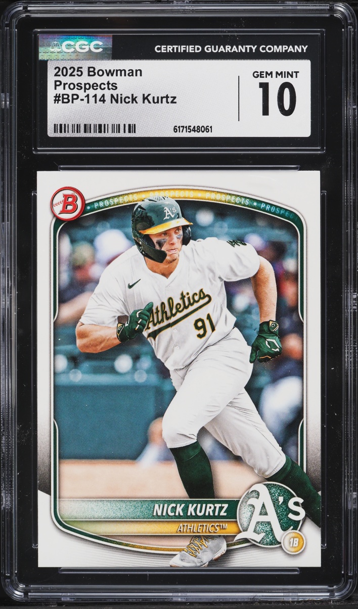 2025 Bowman Nick Kurtz PROSPECT #BP-114 CGC 10 GEM MINT