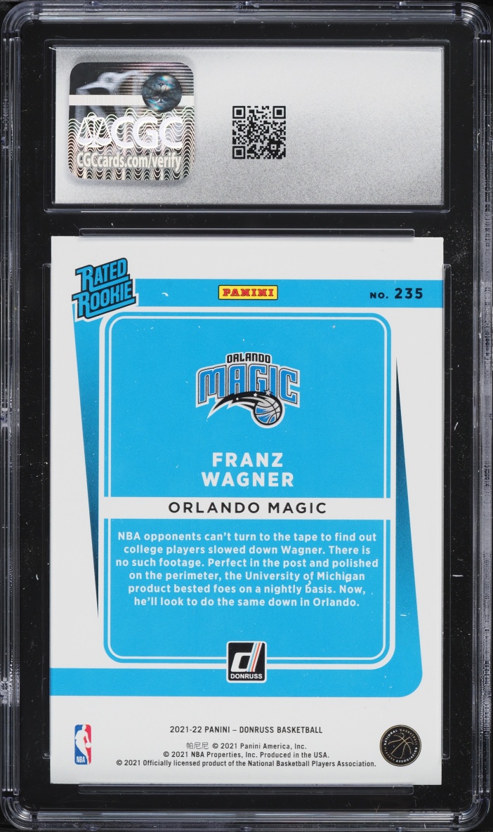 2021 Donruss Basketball Franz Wagner ROOKIE #235 CGC 10 GEM MINT
