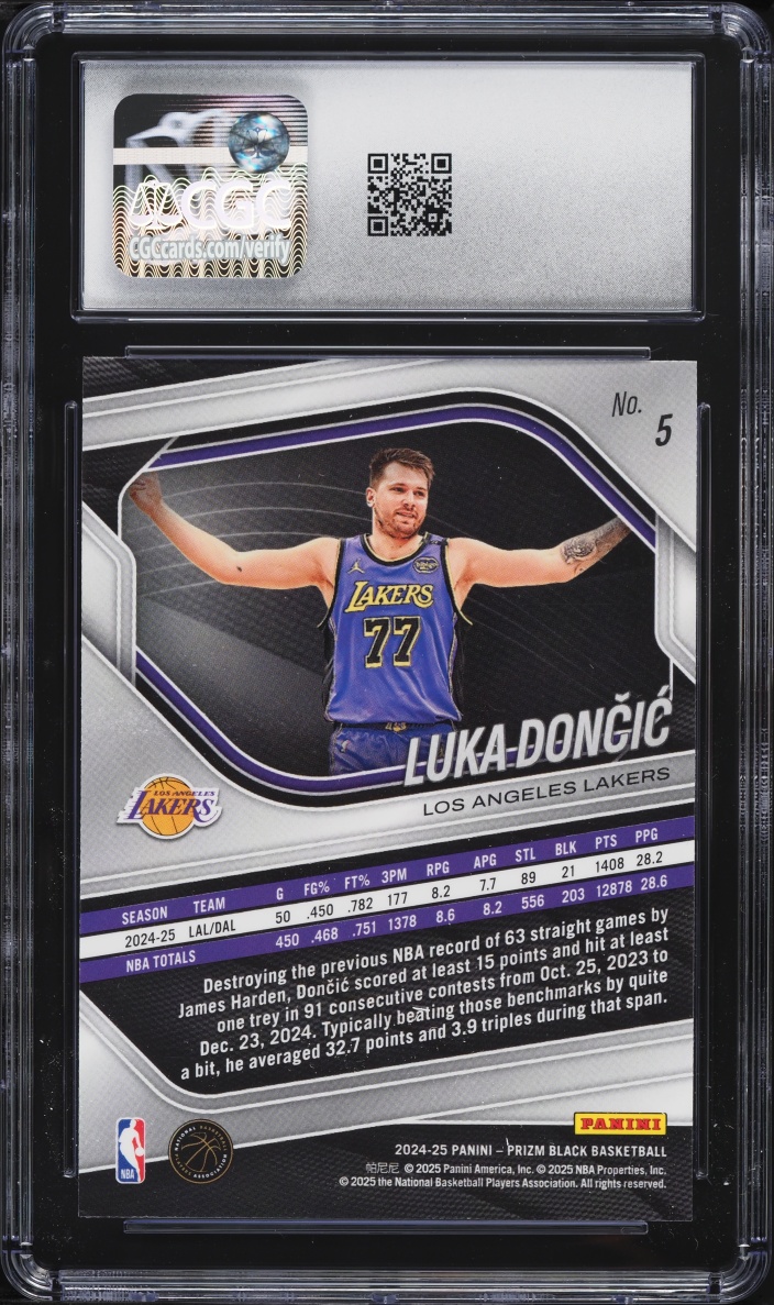 2024 Panini Prizm Black Luka Doncic #5 CGC 9 MINT