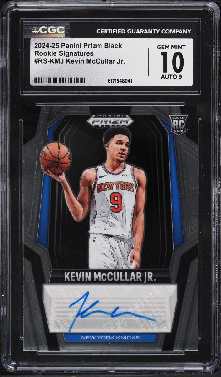 2024 Panini Prizm Black Kevin McCullar Jr ROOKIE AUTO #RS-KMJ CGC 10 GEM MINT