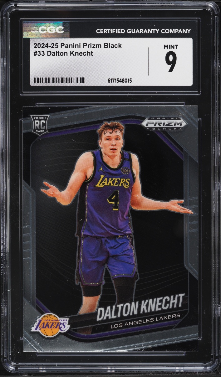 2024 Panini Prizm Black Dalton Knecht ROOKIE #33 CGC 9 MINT