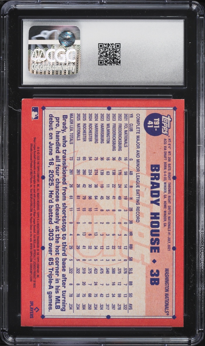 2026 Topps '91 Brady House ROOKIE #T91-41 CGC 8.5 NM-MT+