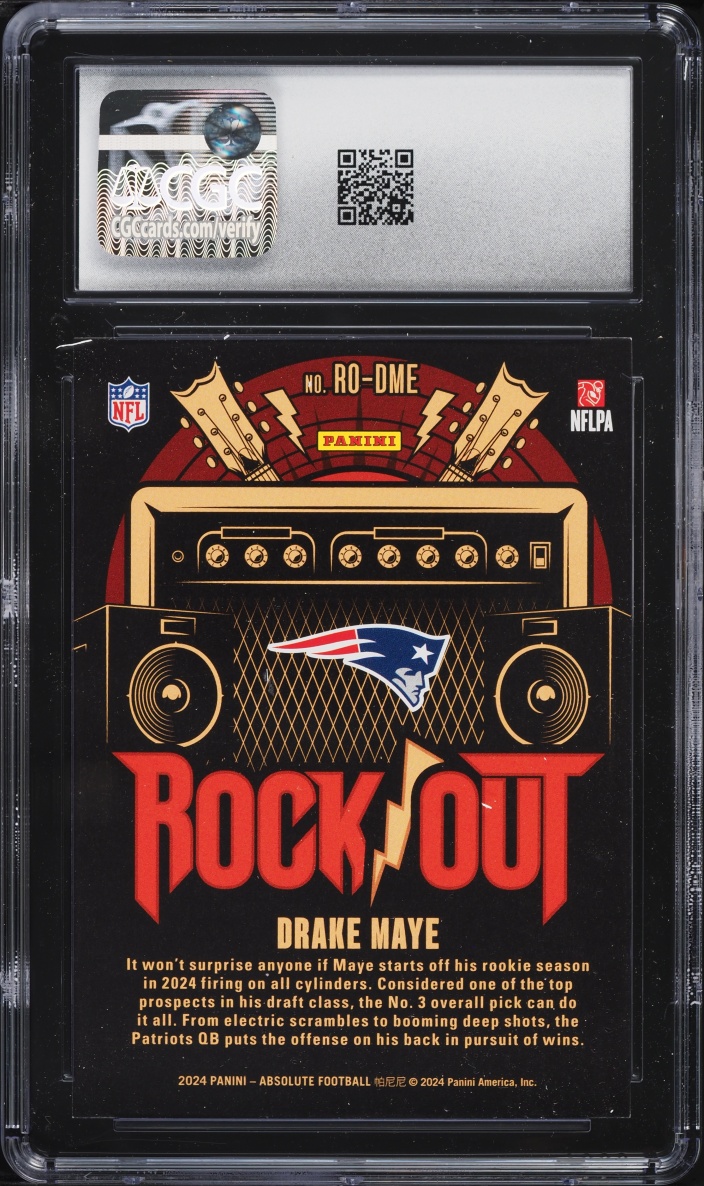 2024 Absolute Rock Out Drake Maye ROOKIE #RO-DME CGC 9 MINT