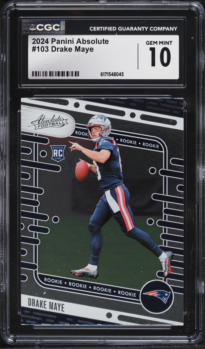 2024 Absolute Football Drake Maye ROOKIE #103 CGC 10 GEM MINT
