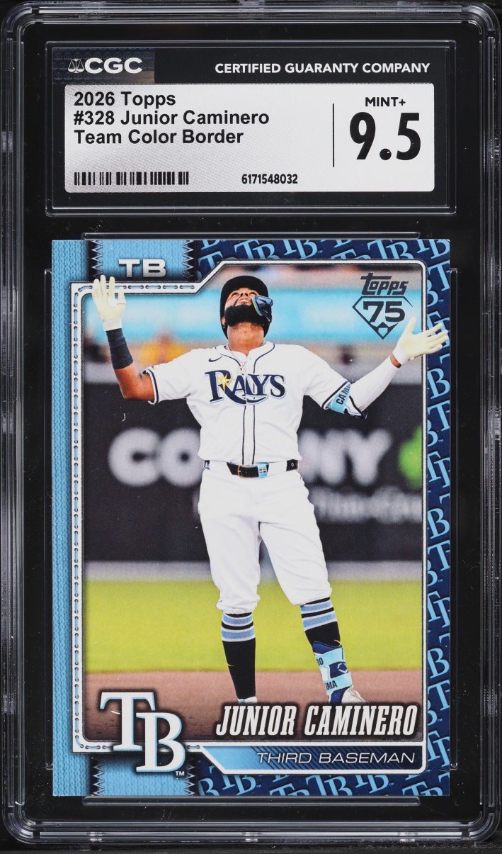 2026 Topps Team Color Border Junior Caminero #328 CGC 9.5 MINT+