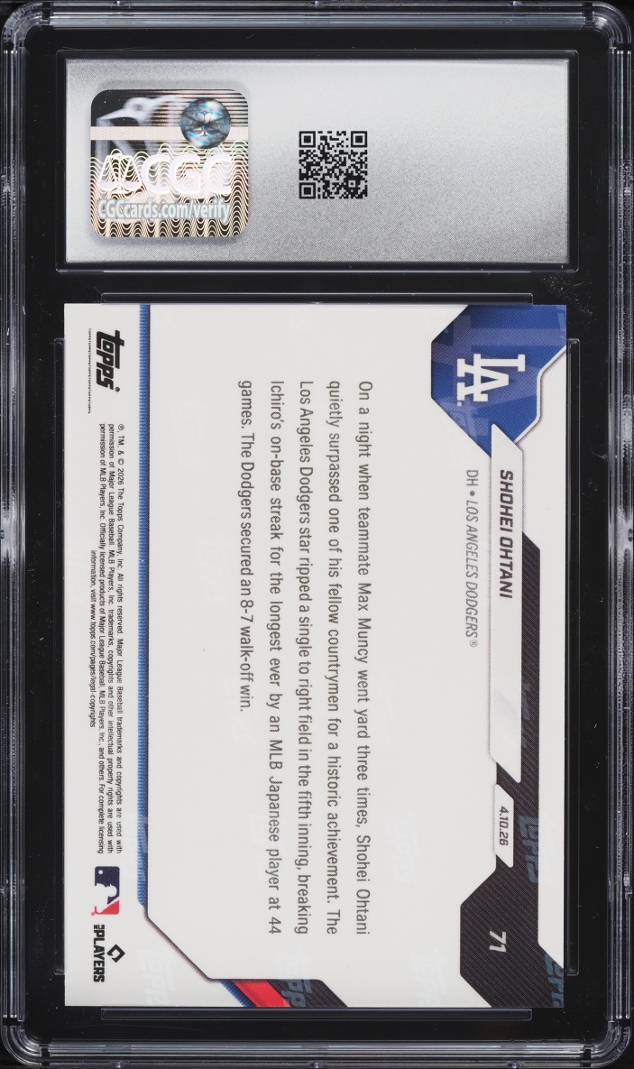 2026 Topps Now Shohei Ohtani #71 CGC 10 GEM MINT
