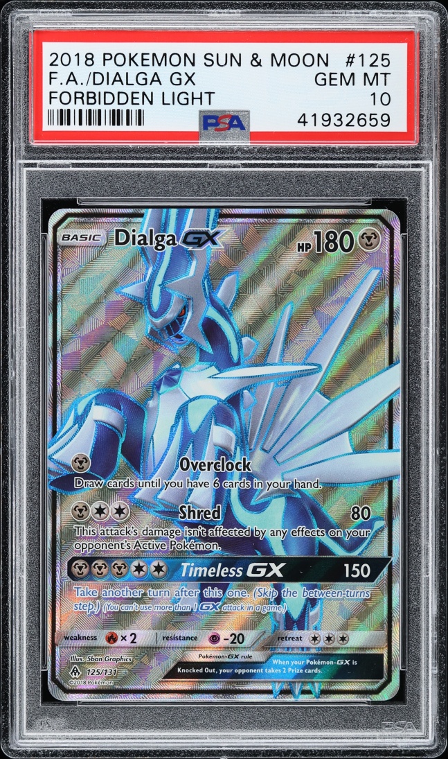 2018 Pokemon Sun & Moon Forbidden Light Full Art Dialga GX #125 PSA 10 GEM MINT