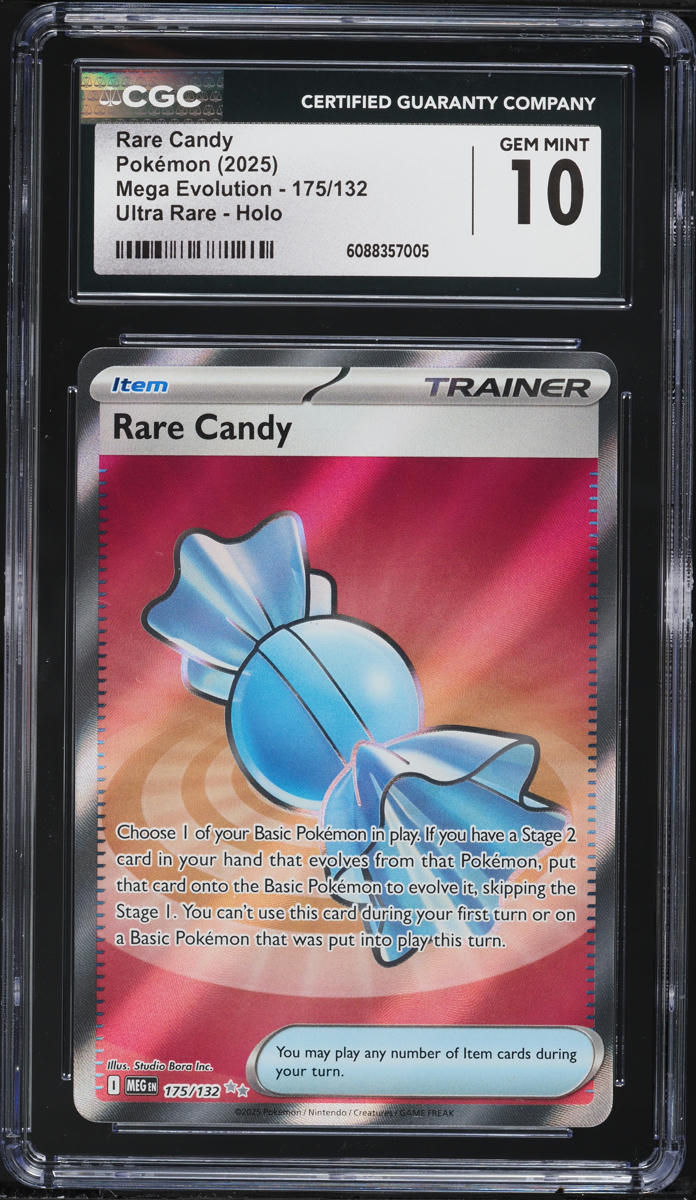 2025 Pokemon Mega Evolution Full Art Rare Candy #175 CGC 10 GEM MINT