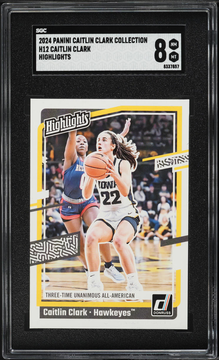 2024 Panini Clark Collection Highlights Caitlin Clark ROOKIE #H12 SGC 8 NM-MT