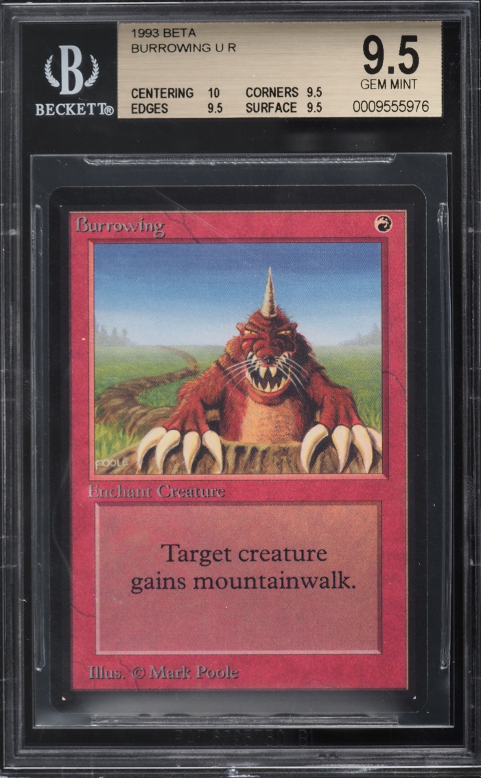 1993 Magic The Gathering MTG Beta Burrowing #27 BGS 9.5 GEM MINT