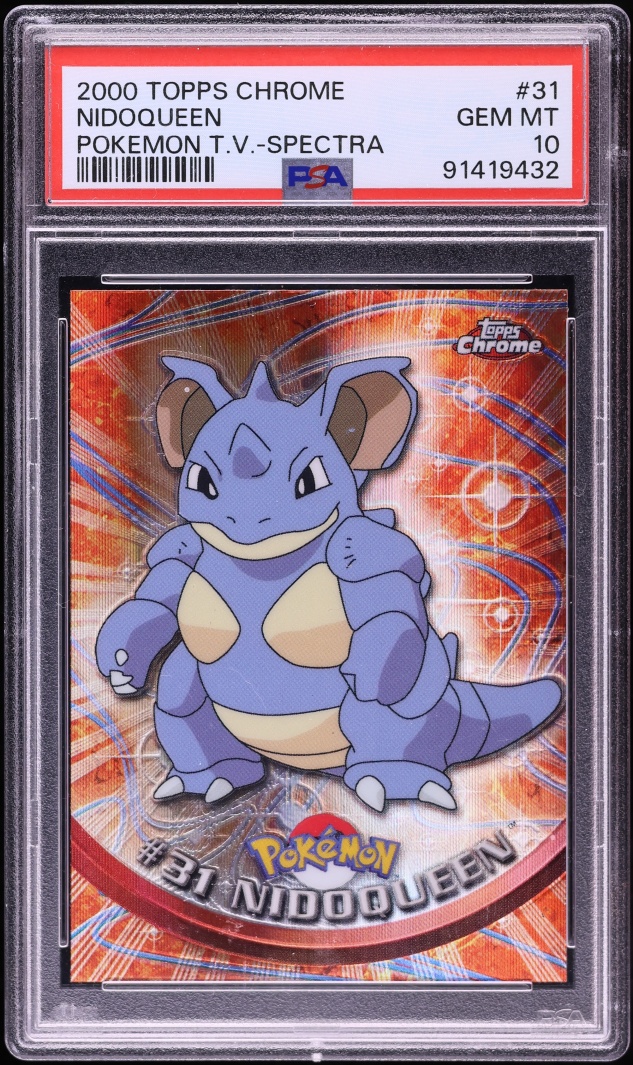 2000 Topps Chrome Pokemon TV Spectra Nidoqueen #31 PSA 10 GEM MINT