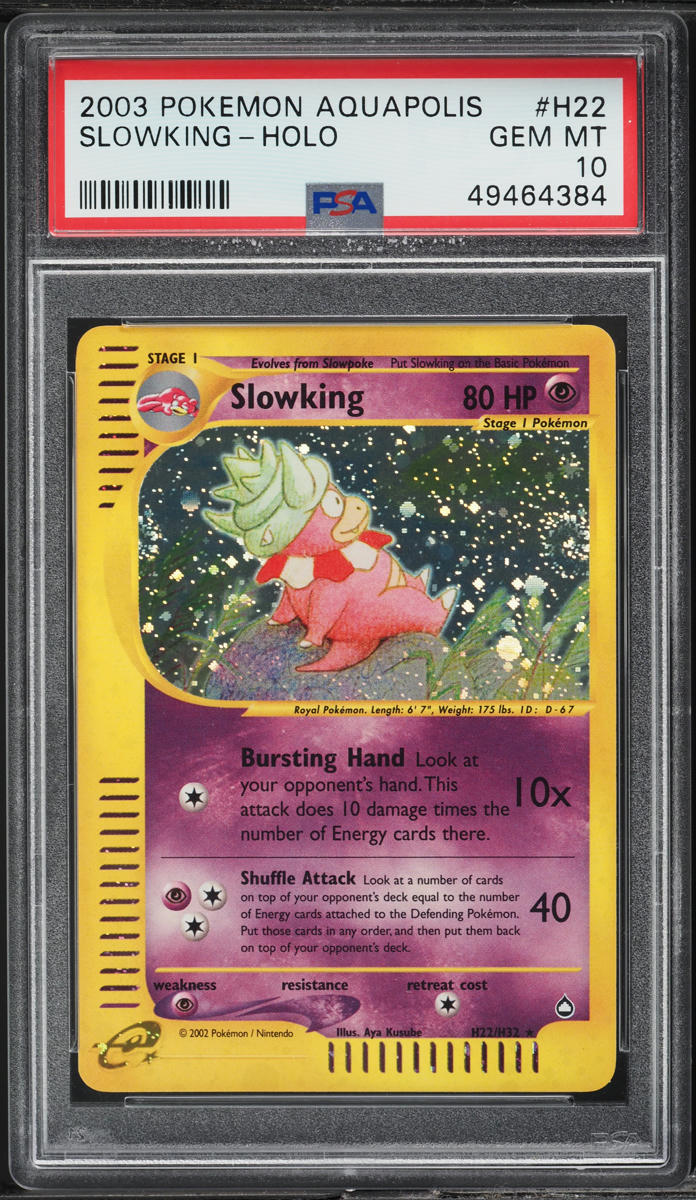 2003 Pokemon Aquapolis Holo Slowking #H22 PSA 10 GEM MINT