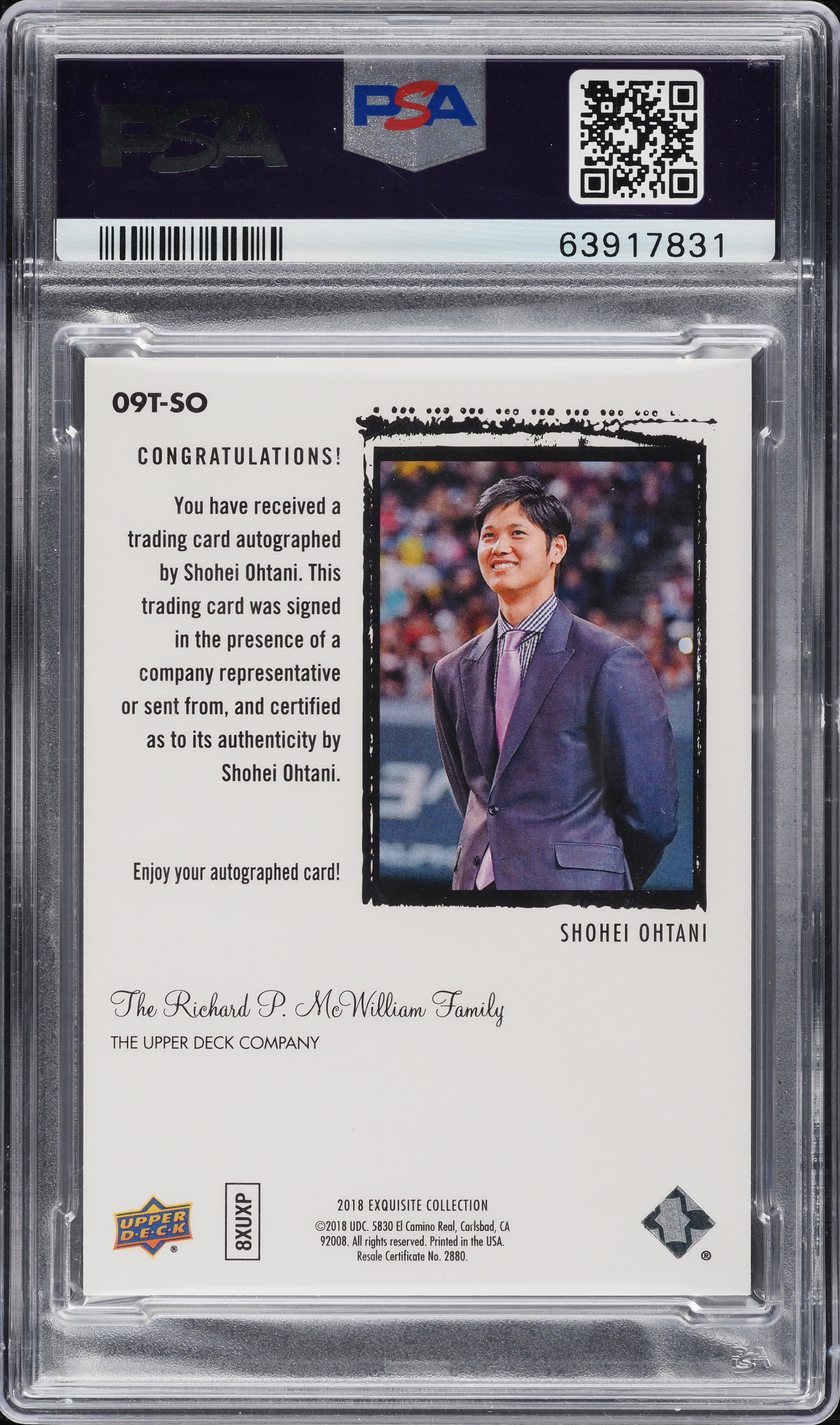 2018 UD Goodwin Champions Exquisite Shohei Ohtani RC KANJI AUTO