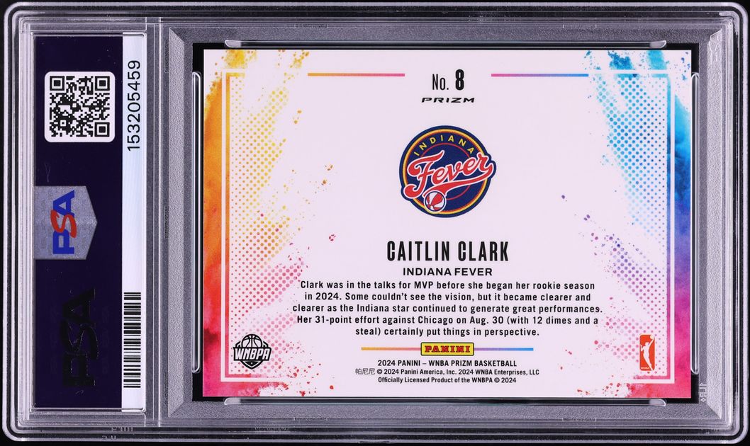 2024 Panini Prizm WNBA Color Blast Caitlin Clark ROOKIE #8 PSA 10 GEM MINT