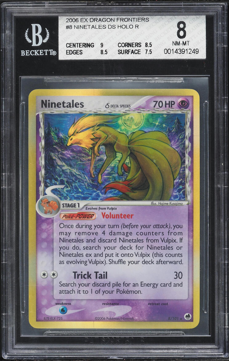 2006 Pokemon EX Dragon Frontiers Holo Ninetales #8 BGS 8 NM-MT