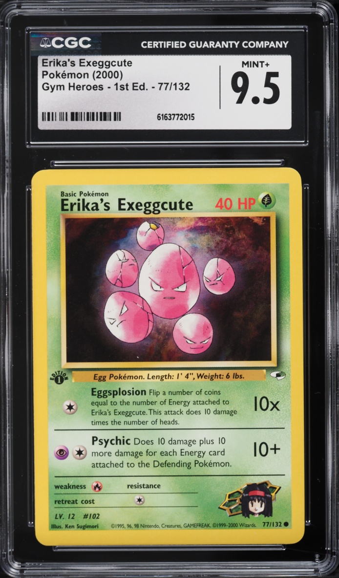2000 Pokemon Gym Heroes 1st Edition Erika's Exeggcute #77 CGC 9.5 MINT+