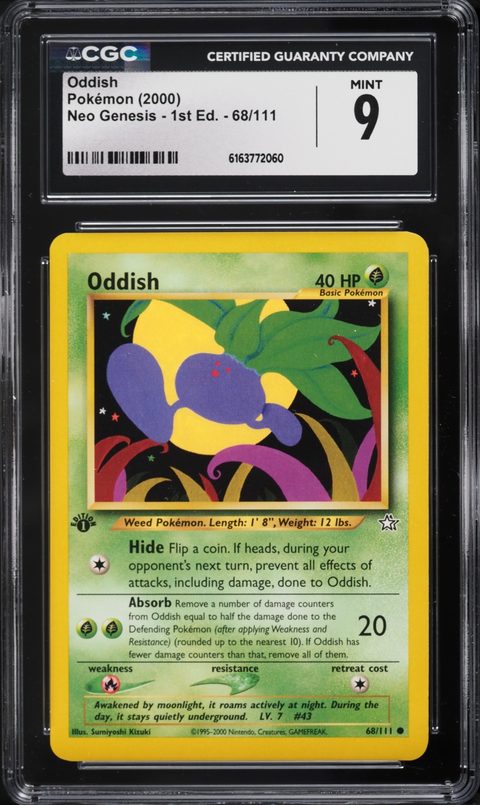 2000 Pokemon Neo Genesis 1st Edition Oddish #68 CGC 9 MINT
