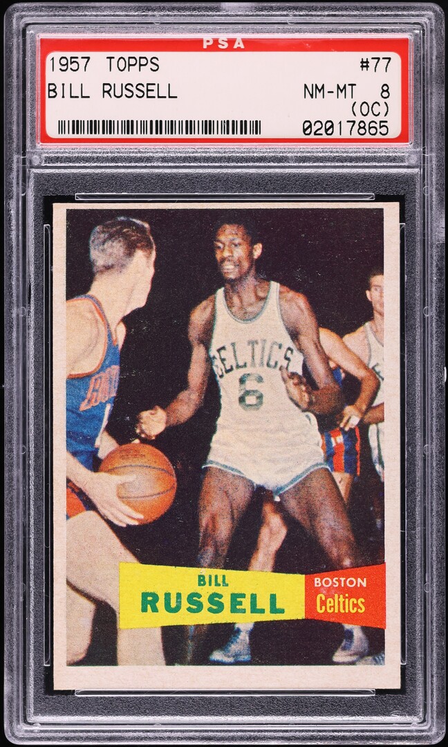 1957 Topps Basketball Bill Russell SP ROOKIE #77 PSA 8(oc