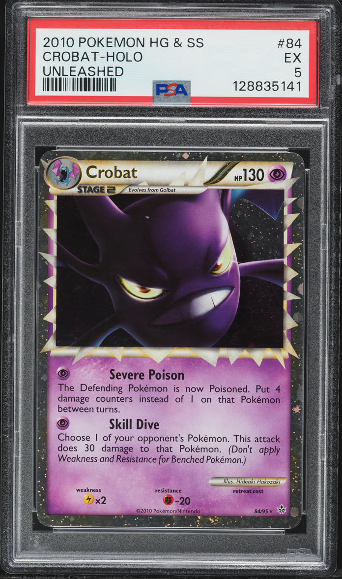 2010 Pokemon HeartGold & SoulSilver Unleashed Holo Prime Crobat #84 PSA ...