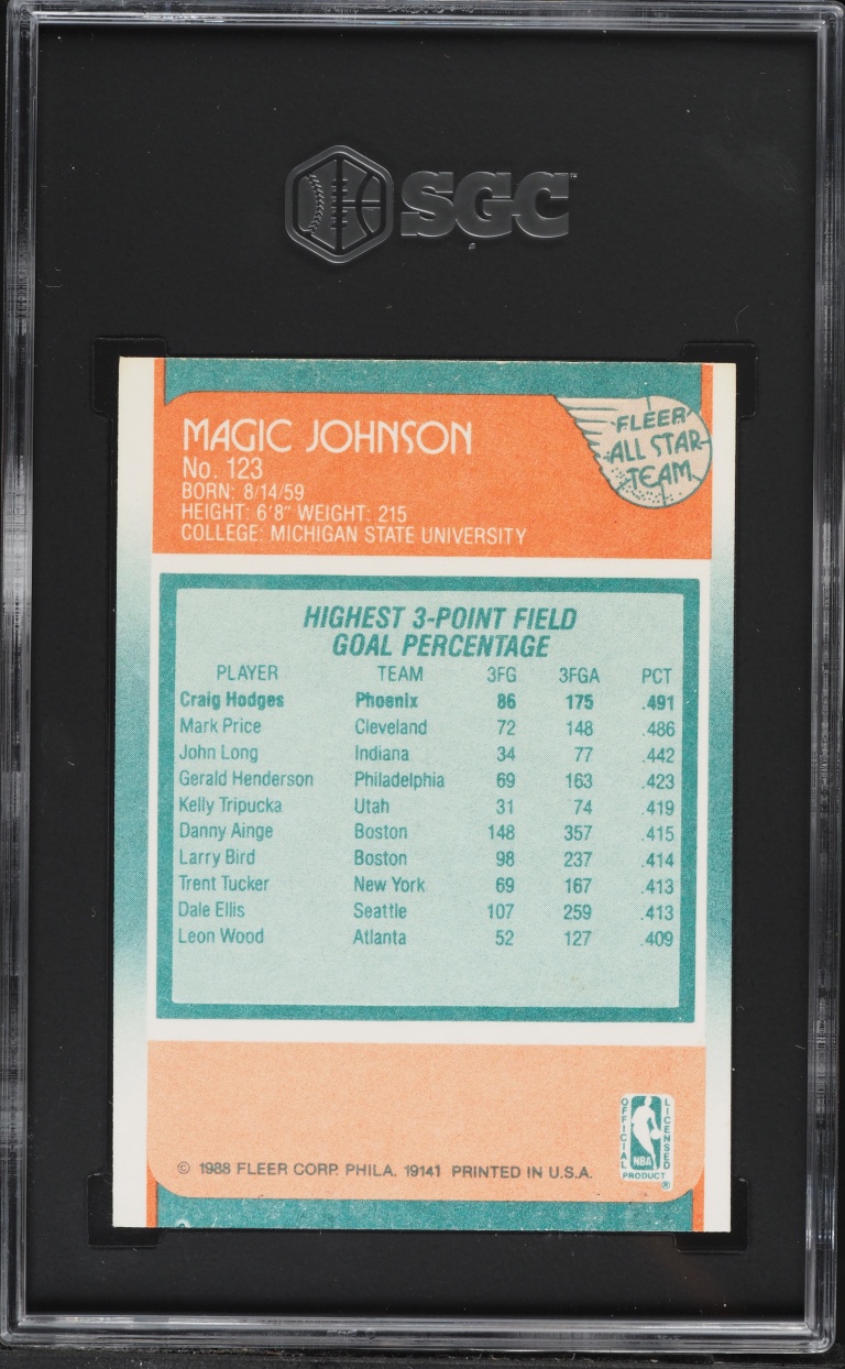 1988 Fleer All Star Magic Johnson #123 SGC 6 EXMT