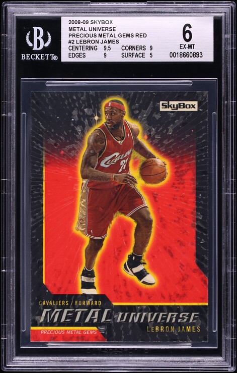 2008 Metal Universe Precious Metal Gems PMG Red LeBron James /50 #2 BGS 6 EXMT - Photo 1