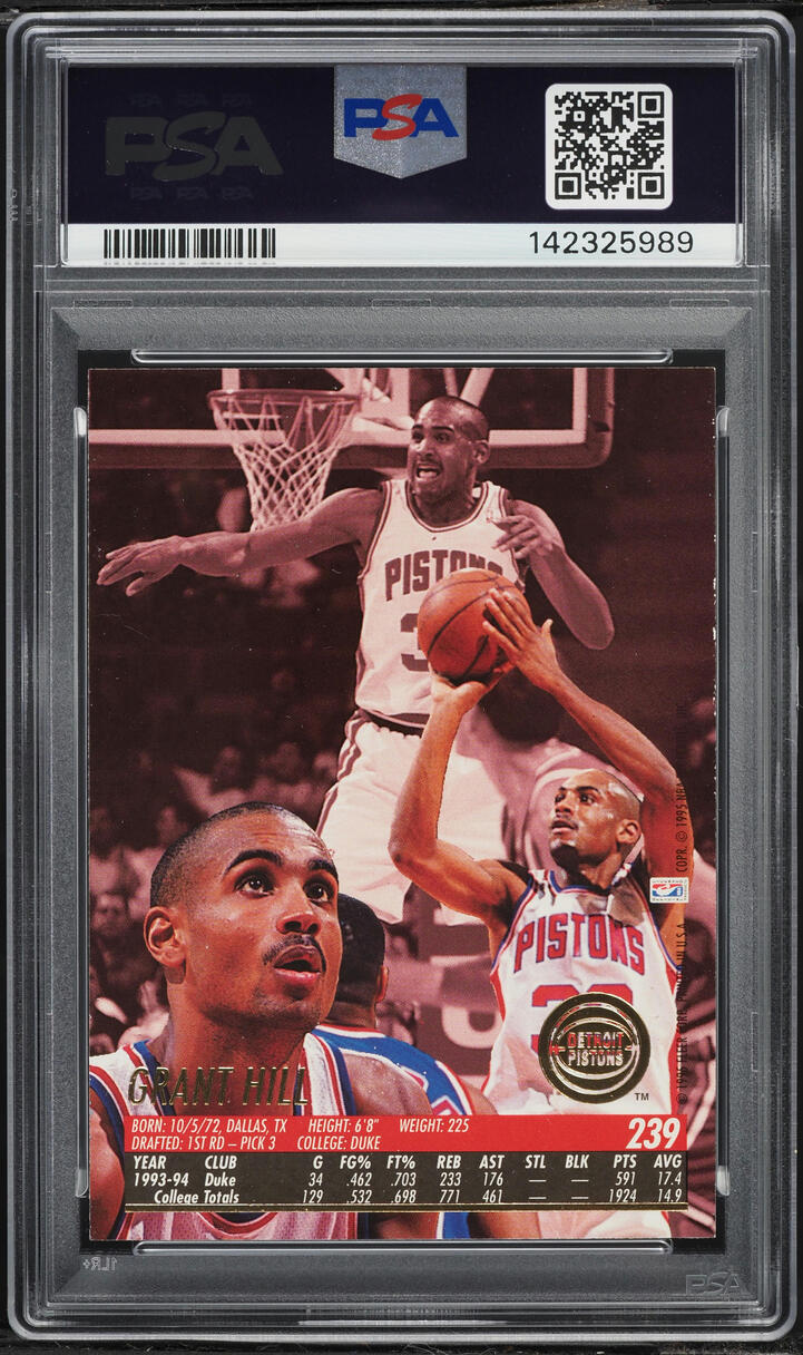 1994 Ultra Basketball Grant Hill ROOKIE #239 PSA 8 NM-MT