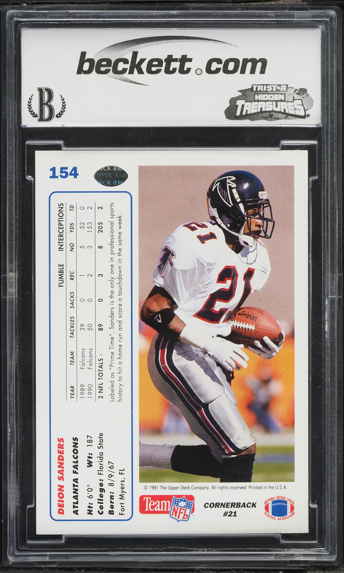 1991 Upper Deck Football Deion Sanders #154 BCCG 10