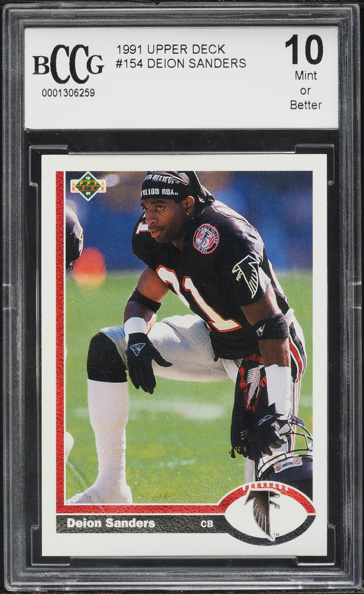 1991 Upper Deck Football Deion Sanders #154 BCCG 10