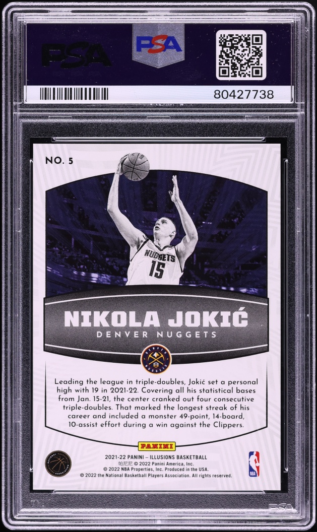 2021 Panini Illusions Operation Detonation Gold Nikola Jokic /10 #5 PSA 10 GEM MINT - Photo 2