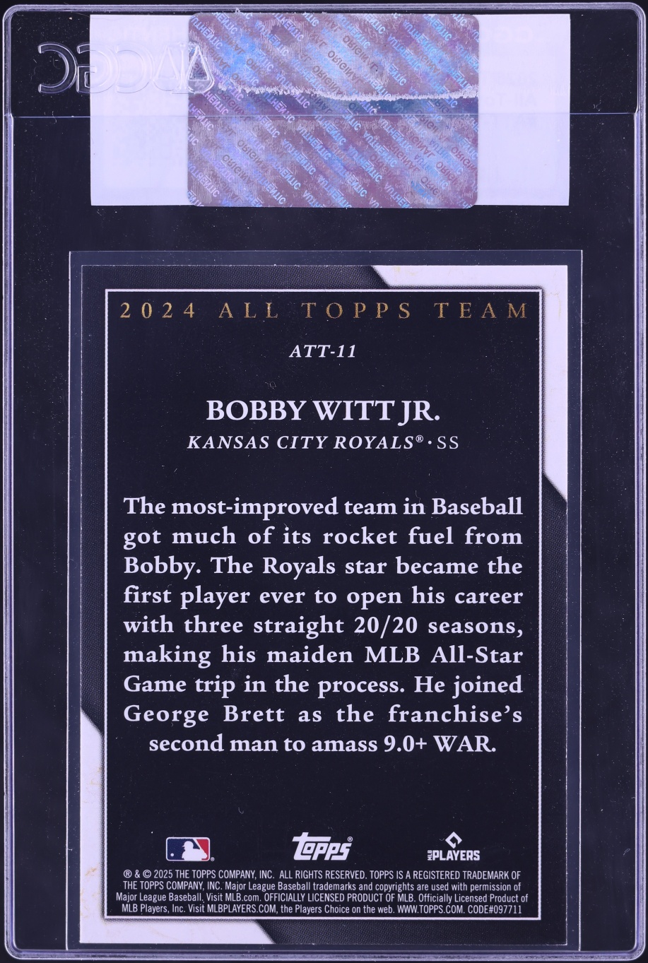 2025 Topps All-Topps Team Bobby Witt Jr. #ATT-11 CGC AUTH
