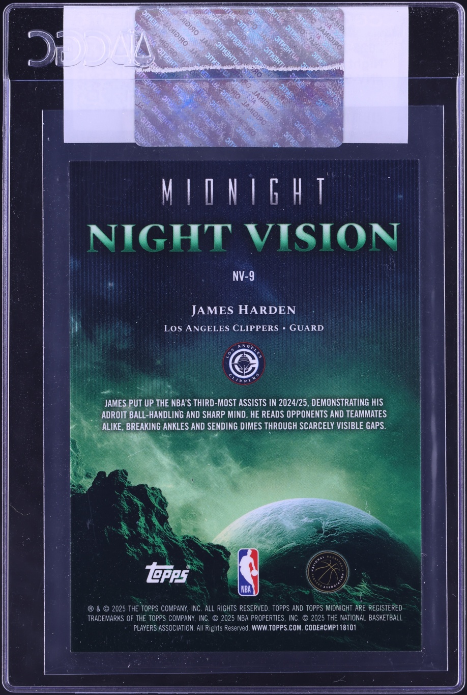 2025 Topps Midnight Night Vision James Harden #NV-9 CGC AUTH
