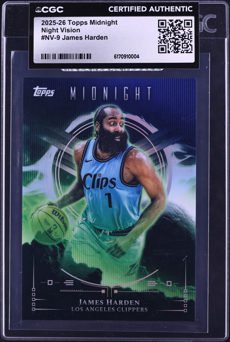 2025 Topps Midnight Night Vision James Harden #NV-9 CGC AUTH