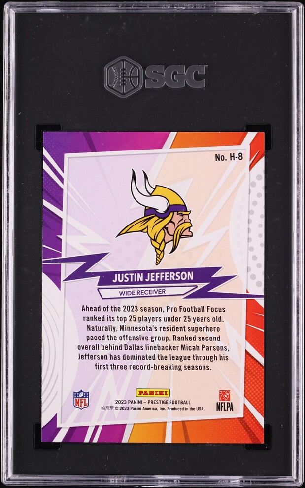 2023 Panini Prestige Heroes Justin Jefferson #H-8 SGC 10 GEM MINT