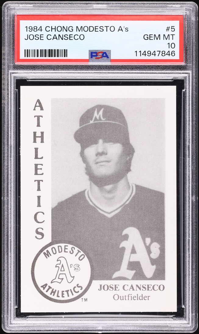 1984 Chong Modesto A's Jose Canseco ROOKIE #5 PSA 10 GEM MINT