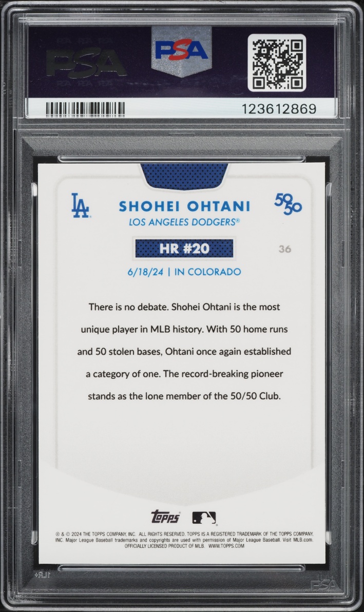 2024 Topps Chrome 50/50 Green Refractor Shohei Ohtani /99 #36 PSA 10 GEM MINT