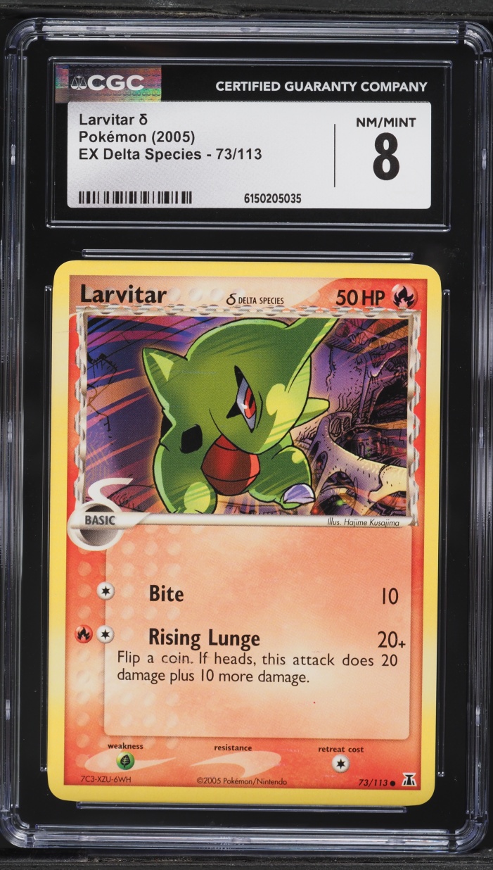 2005 Pokemon EX Delta Species Larvitar #73 CGC 8 NM-MT