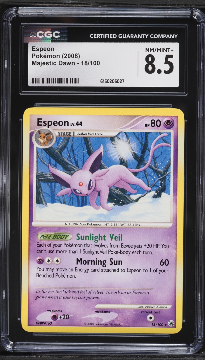 2008 Pokemon Diamond & Pearl Majestic Dawn Espeon #18 CGC 8.5 NM-MT+