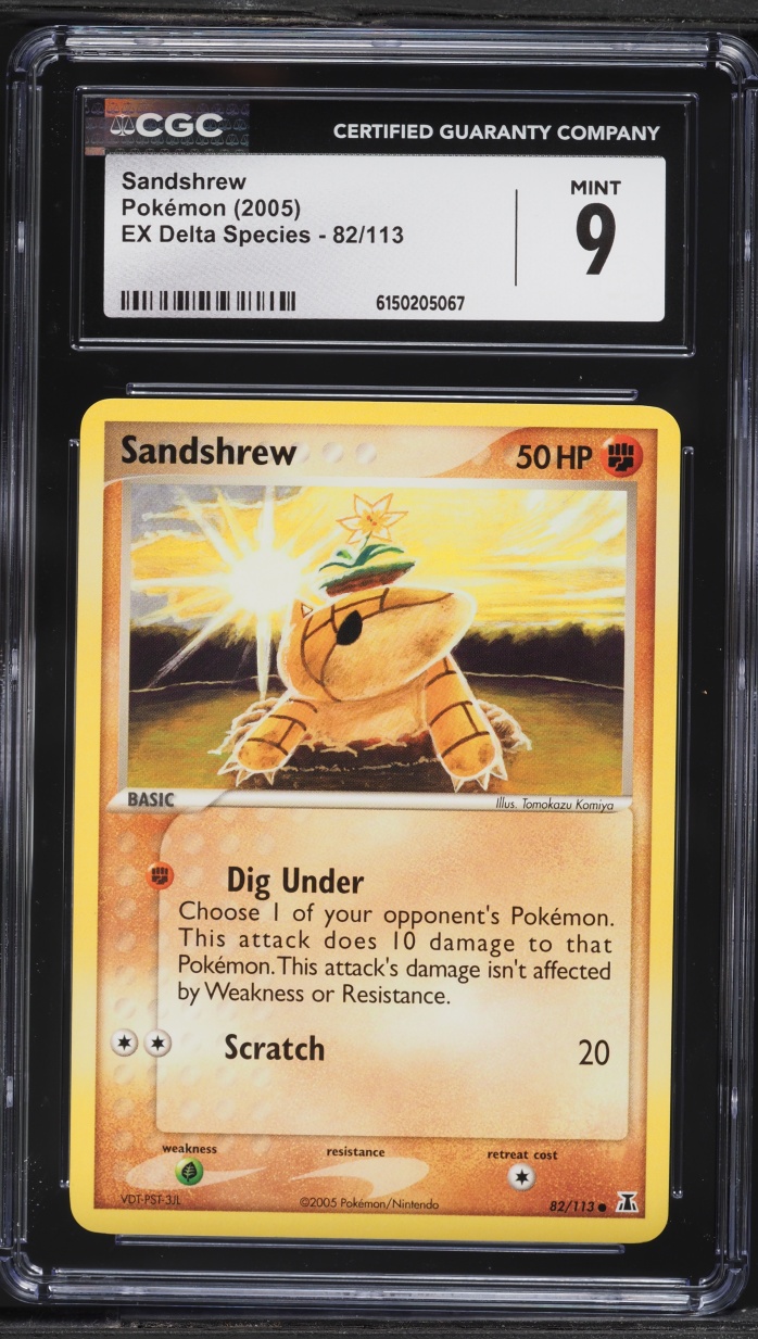 2005 Pokemon Ex Delta Species Sandshrew #82 CGC 9 MINT