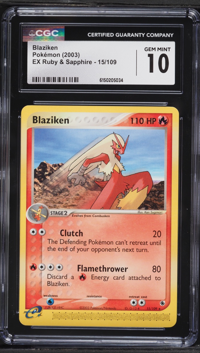2003 Pokemon EX Ruby & Sapphire Blaziken #15 CGC 10 GEM MINT