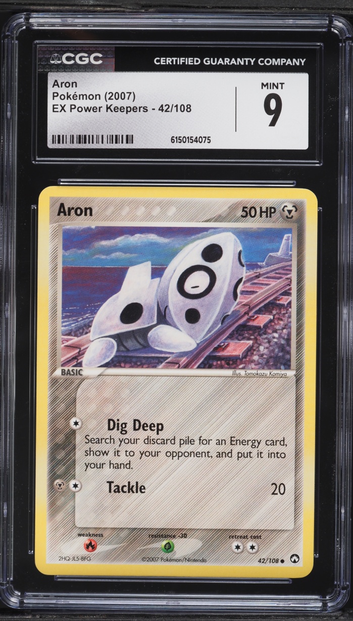 2007 Pokemon Ex Power Keepers Aron #42 CGC 9 MINT