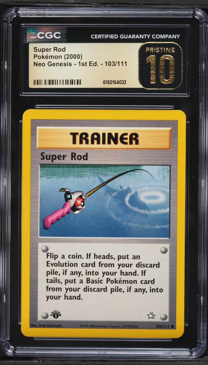 2000 Pokemon Neo Genesis 1st Edition Super Rod #103 CGC 10 PRISTINE