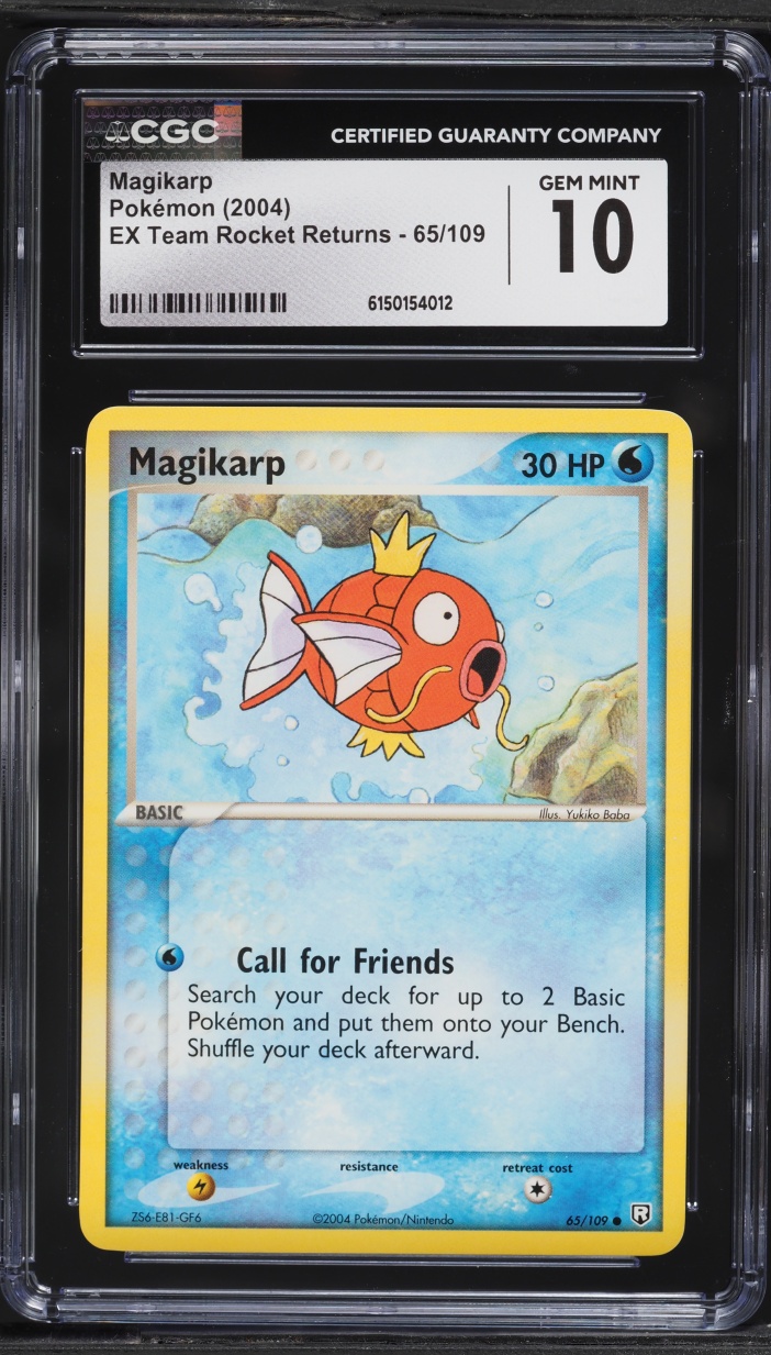 2004 Pokemon EX Team Rocket Returns Magikarp #65 CGC 10 GEM MINT