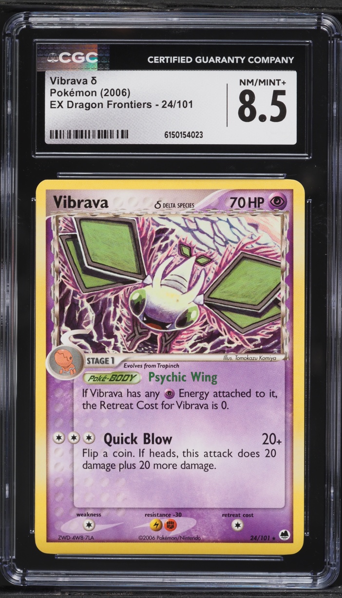 2006 Pokemon Ex Dragon Frontiers Vibrava #24 CGC 8.5 NM-MT+