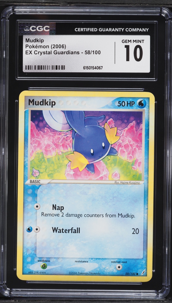 2006 Pokemon EX Crystal Guardians Mudkip #58 CGC 10 GEM MINT